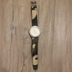 DKNY Camouflage Watch with Silver Dial